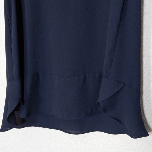 LOFT Navy Mesh Trim Tank Top SP Minimalist Capsule Wardrobe - Picture 4 of 6